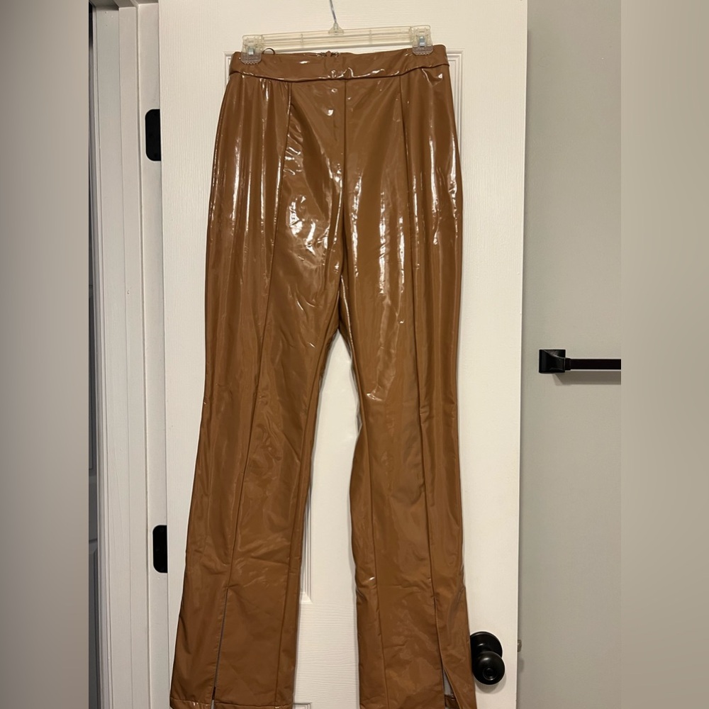 Brown leather pants! Size small!